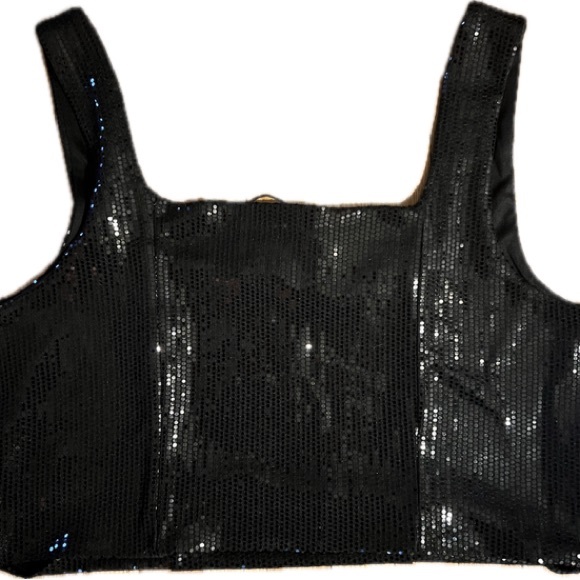 Rachel Zoe black sequins tank top - Picture 3 of 3